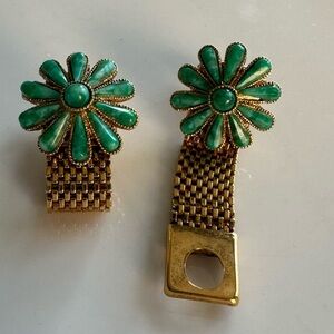 Vintage Green Floral Cufflinks
